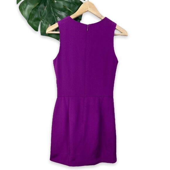 CUSHNIE ET OCHS Draped Silk Cutout Dress in Royal Purple - Picture 5 of 12